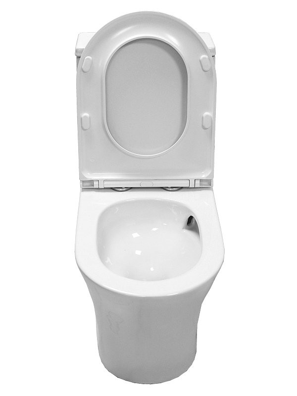 Унитаз-моноблок напольный AZARIO Vally AZ-80687 безободковый, с микролифтом, глянцевый белый
