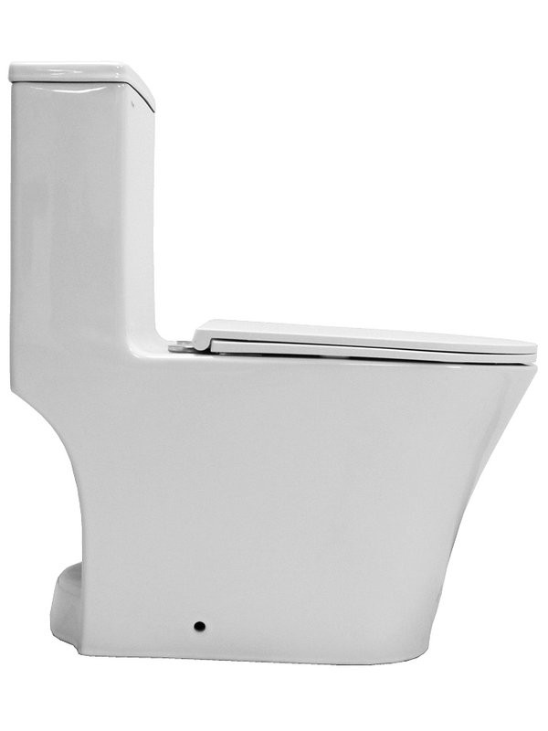 Унитаз-моноблок напольный AZARIO Vally AZ-80687 безободковый, с микролифтом, глянцевый белый
