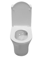 Унитаз-моноблок напольный AZARIO Vally AZ-80687 безободковый, с микролифтом, глянцевый белый