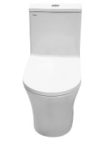 Унитаз-моноблок напольный AZARIO Vally AZ-80687 безободковый, с микролифтом, глянцевый белый