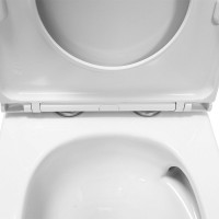 Унитаз-моноблок напольный AZARIO Vally AZ-80687 безободковый, с микролифтом, глянцевый белый