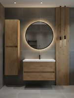 Зеркало круглое Art&Max Asti 80 с подсветкой, темно-серое