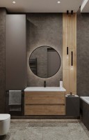 Зеркало круглое Art&Max Asti 80 с подсветкой, темно-серое