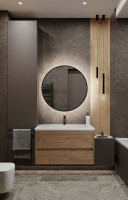 Зеркало круглое Art&Max Asti 80 с подсветкой, темно-серое