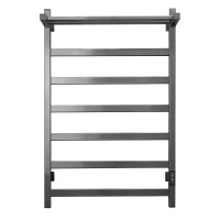 Полотенцесушитель электрический Тругор Пэк сп ПЭКсп20квП/8050ор_стВГП 80x55 см, подключение справа, скрытое подключение справа, оружейная сталь, лесенка, из стали, с полкой