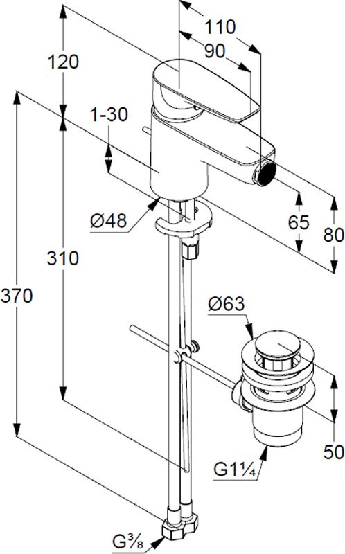 Смеситель для биде Kludi Pure&Solid 342160575