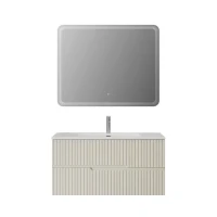 Тумба с раковиной Cezares Duet 100 альпака брашированная, раковина Cezares CZR-8095-100