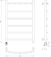Полотенцесушитель электрический Secado Милан 1 К 85x55 см, подключение слева, глянцевый хром, лесенка