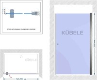 Душевая дверь в нишу Kubele DE020 DE020D601-CLN-WTMT- 55х200 55, профиль белый матовый
