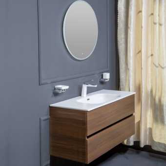 Мебель для ванной Armadi Art Vallessi 100 дуб темный, с белой раковиной