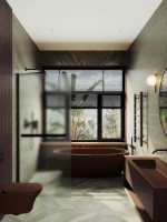 Душевая перегородка Maybahglass MGD-719-6ш 119 см, профиль черный, стекло сатин