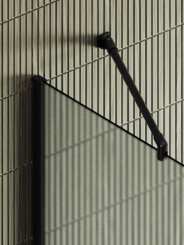 Душевая перегородка Maybahglass MGD-719-6ш 119 см, профиль черный, стекло сатин