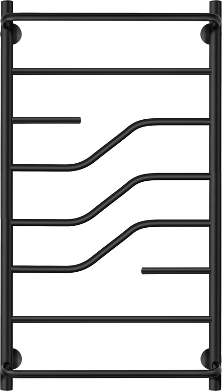 Полотенцесушитель водяной Secado Риволи СП 100x55 см, матовый черный, лесенка, с полкой