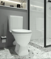 Унитаз-компакт напольный Santek Уно 1WH501613 с микролифтом, косой выпуск