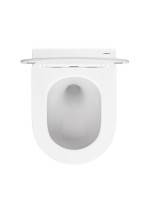 Комплект 3 в 1: Инсталляция Geberit Duofix UP 320 111.300.00.5 (111.950.00.6) + Унитаз подвесной STWORKI Левангер S07401WH безободковый, смыв Торнадо, с микролифтом, антивсплеск + Кнопка Sigma 01 115.770.21.5 глянцевый хром
