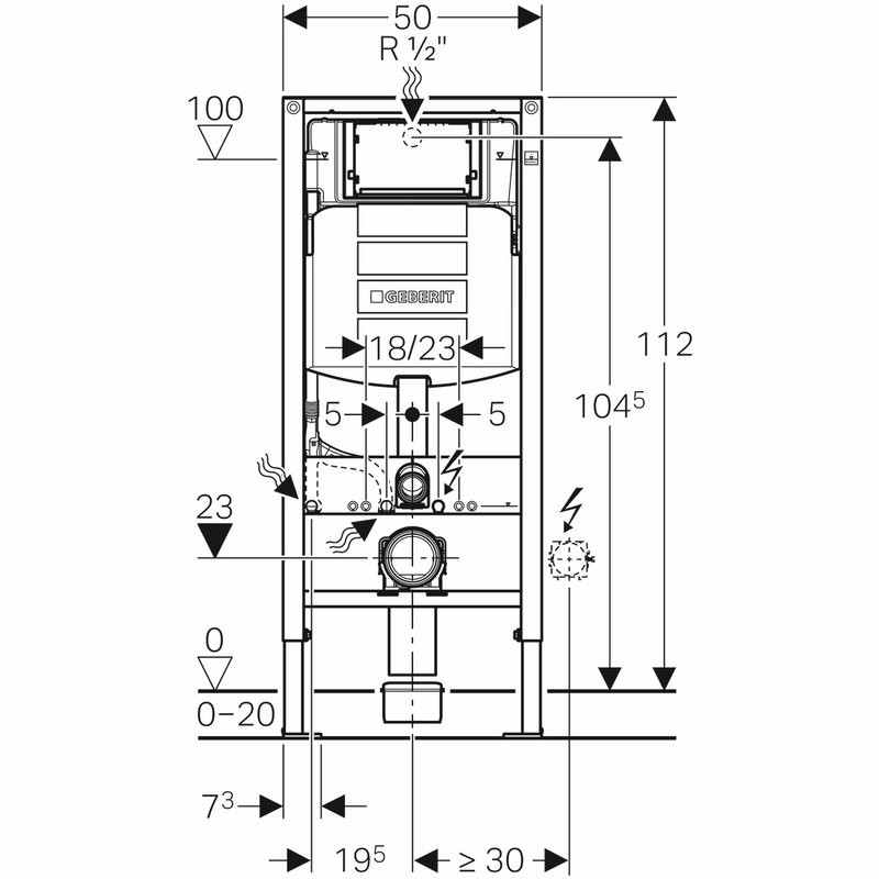 Комплект 3 в 1: Инсталляция Geberit Duofix UP 320 111.300.00.5 (111.950.00.6) + Унитаз подвесной STWORKI Левангер S07401WH безободковый, смыв Торнадо, с микролифтом, антивсплеск + Кнопка Sigma 01 115.770.21.5 глянцевый хром