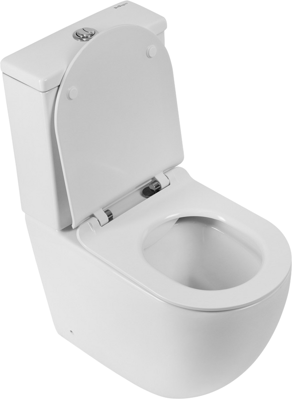 Унитаз-компакт напольный BelBagno Amanda BB051CPR безободковый, крышка BB901SC с микролифтом, бачок BB051T