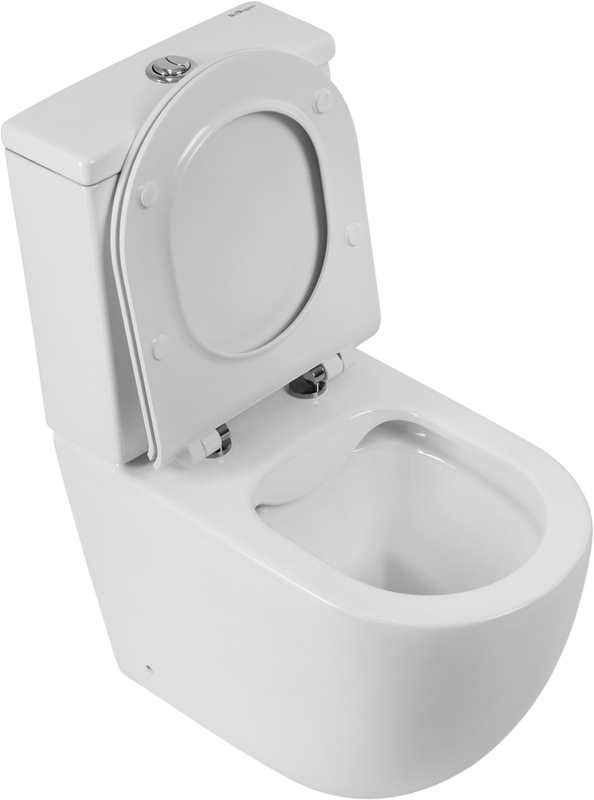 Унитаз-компакт напольный BelBagno Amanda BB051CPR безободковый, крышка BB901SC с микролифтом, бачок BB051T