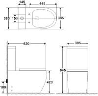 Унитаз-компакт напольный BelBagno Amanda BB051CPR безободковый, крышка BB901SC с микролифтом, бачок BB051T