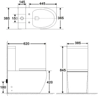 Унитаз-компакт напольный BelBagno Amanda BB051CPR безободковый, крышка BB901SC с микролифтом, бачок BB051T