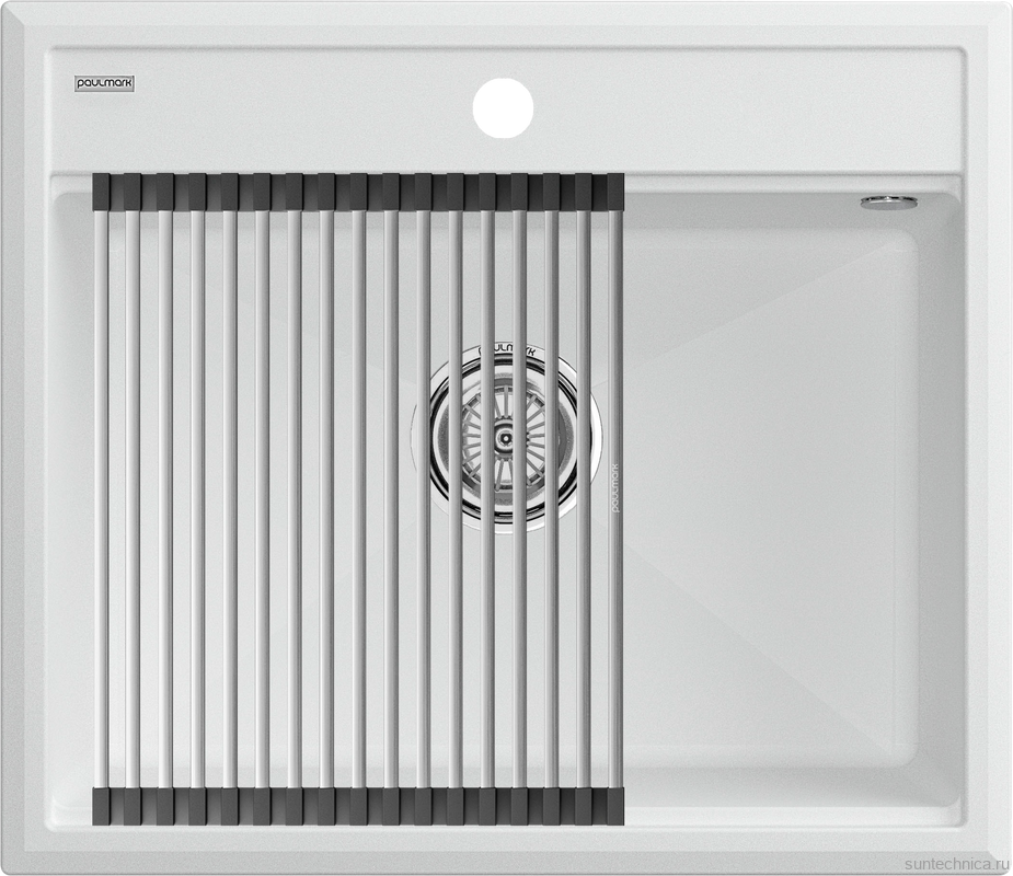 Мойка кухонная Paulmark Stepia + Step PM115951-WH+R375-BS белая