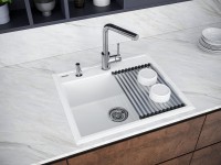 Мойка кухонная Paulmark Stepia + Step PM115951-WH+R375-BS белая