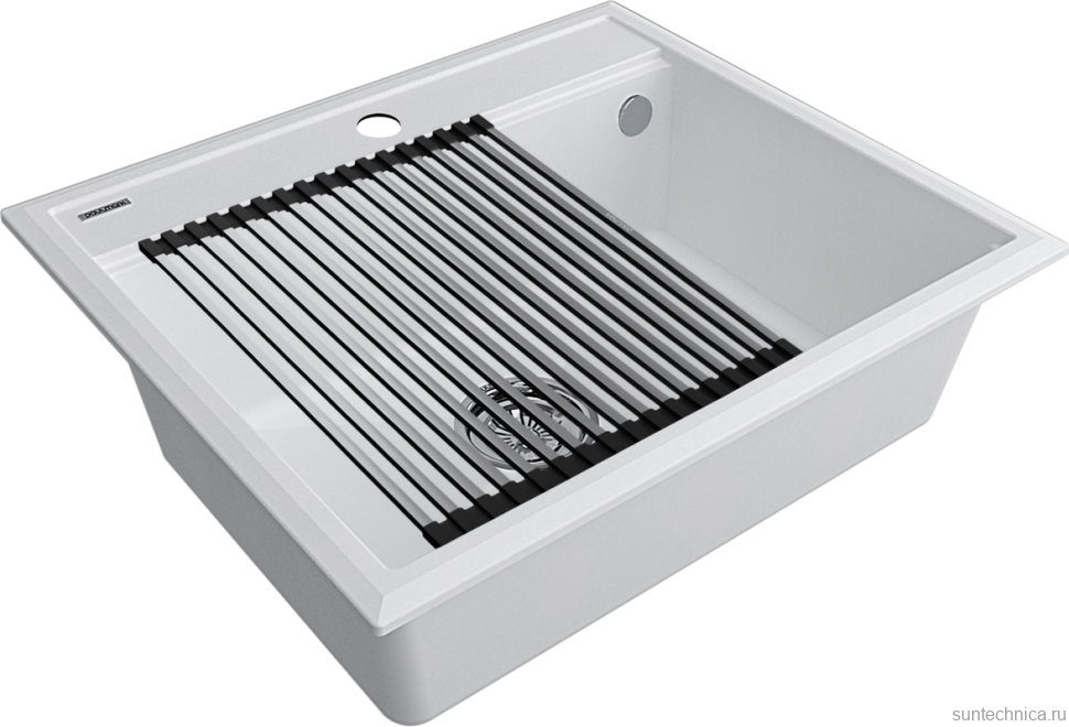 Мойка кухонная Paulmark Stepia + Step PM115951-WH+R375-BS белая
