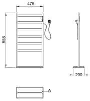 Полотенцесушитель электрический Wonzon & Woghand WW-A406-BR брашированный никель