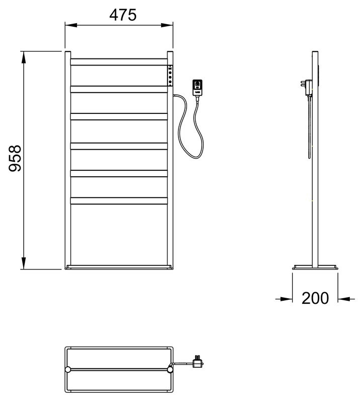 Полотенцесушитель электрический Wonzon & Woghand WW-A406-BR брашированный никель