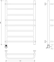 Полотенцесушитель электрический Secado Модена 2 L 85x55 см, подключение слева, хром, лесенка