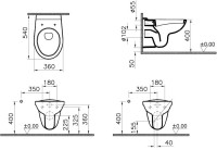 Унитаз подвесной VitrA Normus 6855B003-0101 крышка-сиденье Arkitekt 115-003-001