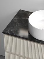 Тумба с раковиной Sancos Snob T 80 см, beige soft, столешница черный мрамор, раковина CN6032