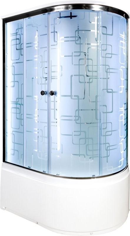 Душевая кабина DTO EM 4511LLED+GM с высоким поддоном, с сиденьем