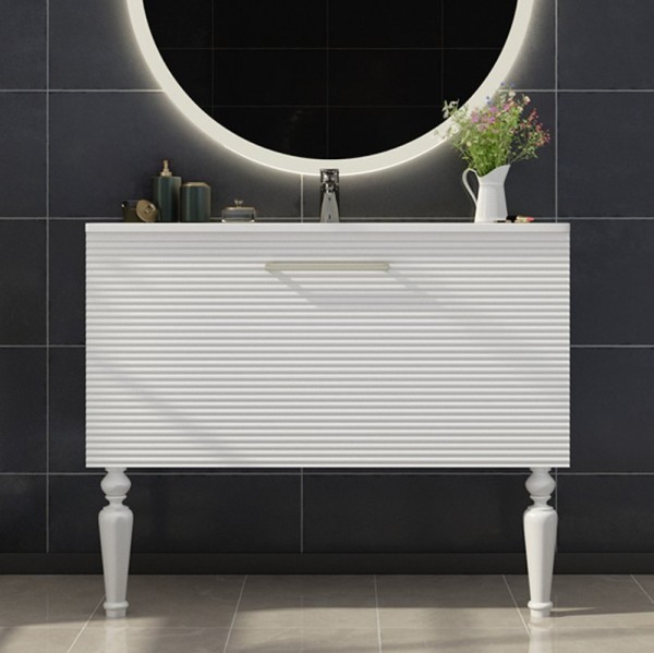 Тумба с раковиной Sanvit Эмми 3Д 100 белая