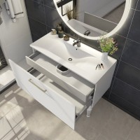 Тумба с раковиной Sanvit Эмми 3Д 100 белая