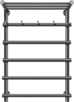 Полотенцесушитель электрический Secado Турин 1 КСП 80x55 см, подключение справа, графит, лесенка, с полкой