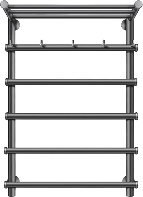 Полотенцесушитель электрический Secado Турин 1 КСП 80x55 см, подключение справа, графит, лесенка, с полкой