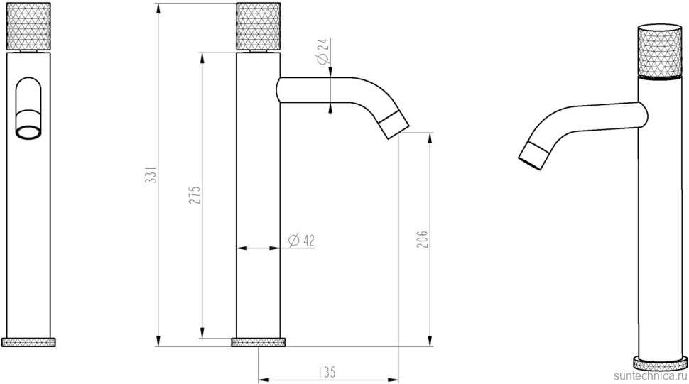 Смеситель для раковины Boheme Stick 122-CRCR.2 chrome touch chrome