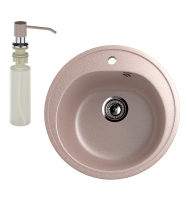 Мойка кухонная Ulgran U-101 302 песочная + дозатор U-01 песочный Мойка кухонная Ulgran U-101 302 песочная + дозатор U-01 песочный