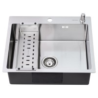 Мойка кухонная Melana ProfLine R6050H в комплекте с дозатором и коландером, сатин