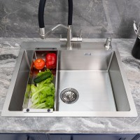 Мойка кухонная Melana ProfLine R6050H в комплекте с дозатором и коландером, сатин