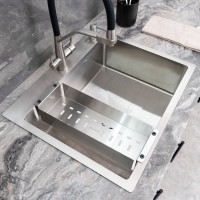 Мойка кухонная Melana ProfLine R6050H в комплекте с дозатором и коландером, сатин