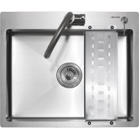 Мойка кухонная Melana ProfLine R6050H в комплекте с дозатором и коландером, сатин