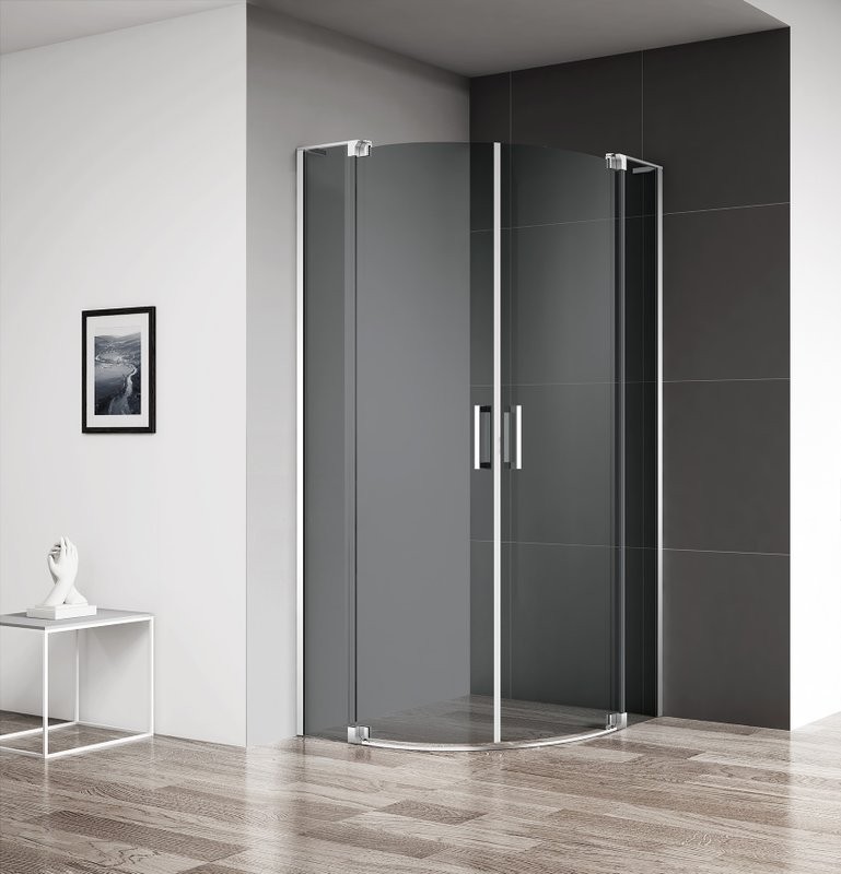 Душевой уголок Cezares Slider R 2 90/100 Grigio Cr профиль хром, стекло серое