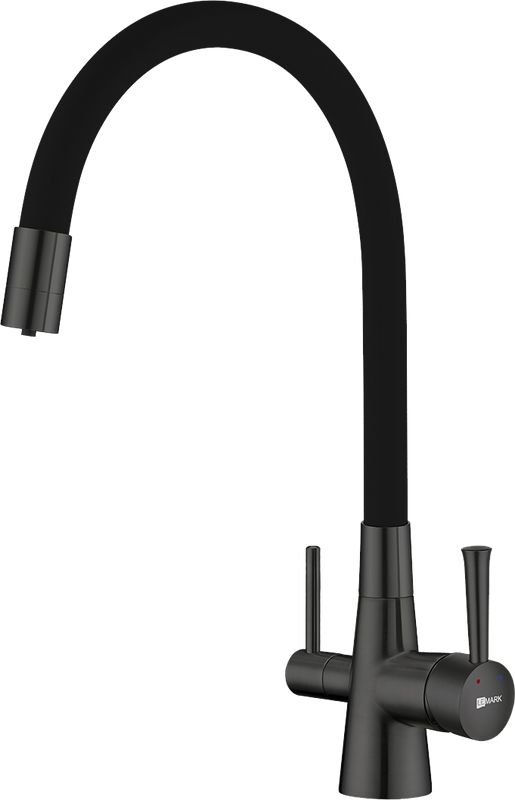 Смеситель для кухни Lemark Comfort LM3075GM никель, черный