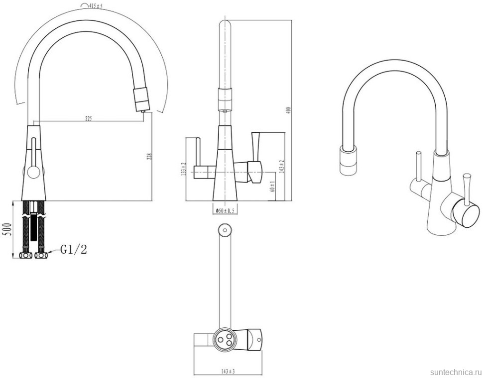 Смеситель для кухни Lemark Comfort LM3075GM никель, черный