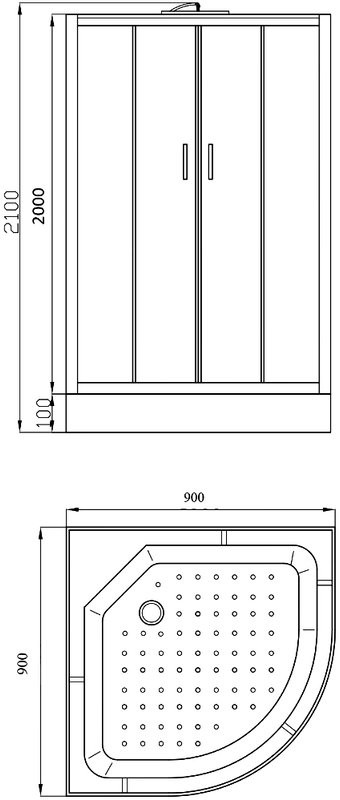 Душевая кабина Parly Classic Эконом EC931 90x210, с поддоном