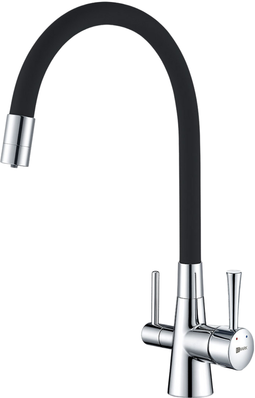 Комплект Мойка Omoikiri Daisen 46-BL черная + Смеситель Lemark Comfort LM3075C с гибким изливом, хром, черный