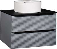 Тумба с раковиной Runo Орлеан 70 серая, черная, раковина Sole 40