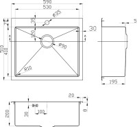 Комплект Мойка Zorg Inox PVD SZR-5951 bronze + Смеситель Sanitary SZR-3216 Bronze бронза